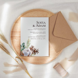 Winter Floral Poinsettia Wasserfarbenhochzeit Einladung