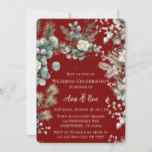 Winter Floral Red Rose Hochzeit