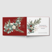 Winter Floral Red White Christmas Rose Hochzeit Gästebuch (Voll)