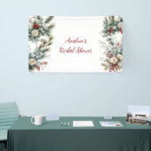 Winter Floral Red White Rose Brautparty Banner (Messeveranstaltung)
