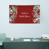 Winter Floral Red White Rose Brautparty Banner (Messeveranstaltung)