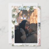 Winter floral | Rustikale Foto-Hochzeit Save The Date (Rückseite)