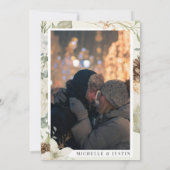 Winter floral | Rustikale Foto-Hochzeit Save The Date (Rückseite)