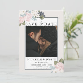 Winter floral | Rustikale Foto-Hochzeit Save The Date