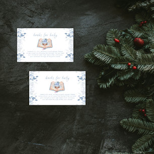 Winter Floral Schneeball Bücher für Baby Shower Begleitkarte