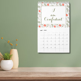 Winter Floral Script Positive Affirmation 2025 Kalender