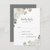 Winter Floral Simple Wedding RSVP Card (Vorne/Hinten)
