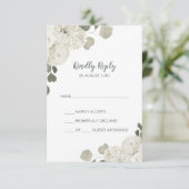Winter Floral Simple Wedding RSVP Card Karte (Stehend Vorderseite)