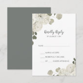 Winter Floral Simple Wedding RSVP Card Karte (Vorne/Hinten)