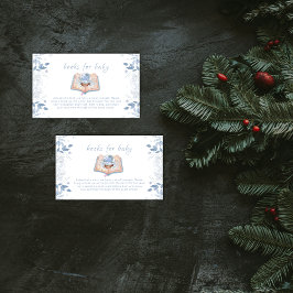 Winter Floral Snowball Books For Baby Shower Begleitkarte
