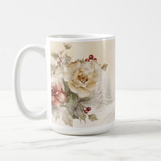 Winter Floral Snowman Tasse (Links)