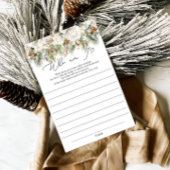 Winter Floral und Pine Who I Brautparty Game