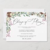Winter floral | Verspätete Hochzeitsankündigung Einladung (Vorderseite)