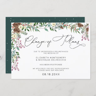 Winter floral Verspätete Hochzeitsankündigung Einladung