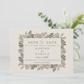 Winter Floral Vow Renewal Foto Save the Date (Stehend Vorderseite)