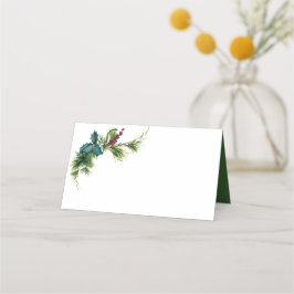 Winter Floral Watercolor Evergreen Hochzeit Platzkarte