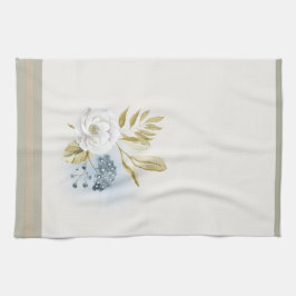 Winter Floral Watercolor   Geschirrtuch