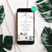 Winter Floral Watercolor Wedding Party Einladung