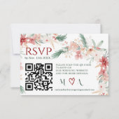 Winter Floral Watercolor Wedding RSVP QR Code (Vorderseite)