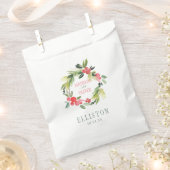 Winter Floral Watercolor Wreath | Hochzeit Geschenktütchen (Ausgeschnitten)