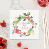 Winter Floral Watercolor Wreath | Hochzeit Serviette (Beispiel)