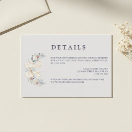 Winter Floral Wedding Details Enclosure Card Begleitkarte