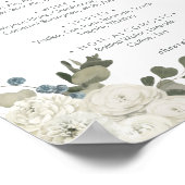 Winter Floral Wedding Drinks Menü Signatur Poster (Ecke)