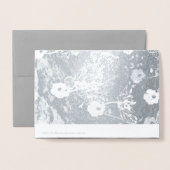 Winter Floral Wedding Foil Blk und White Foto Folienkarte (Rückseite mit Umschlag)