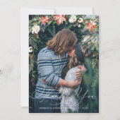 Winter floral | Wedding Foto Overlay Vielen Dank Dankeskarte (Vorderseite)