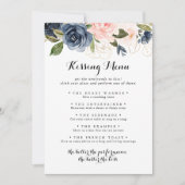 Winter Floral Wedding Kissing Menu Game Card (Vorderseite)