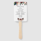 Winter Floral Wedding Program Fan Fächer (Rückseite)