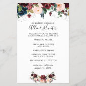 Winter Floral Wedding Program Flyer (Vorne)