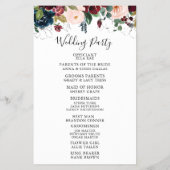 Winter Floral Wedding Program Flyer (Hinten)