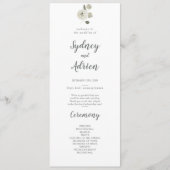 Winter Floral Wedding Program Programm (Vorderseite)
