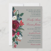 Winter Floral Weihnachten Dezember Hochzeit Einladung (Vorderseite)