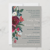 Winter Floral Weihnachten Dezember Hochzeit Einladung (Vorderseite)