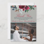 Winter Floral Weihnachten Dezember Vielen Dank Einladung (Vorderseite)