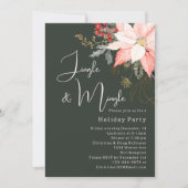 Winter Floral Weihnachten Jingle & Mingle Party Einladung (Vorderseite)