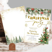 Winter Floral Weihnachtsfeier Einladung