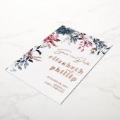 Winter Floral Weihnachtsfeiertag Save the Date Folieneinladung (Gedreht)