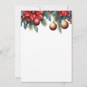 Winter Floral Weihnachtsschmuck Austausch Party Einladung (Rückseite)