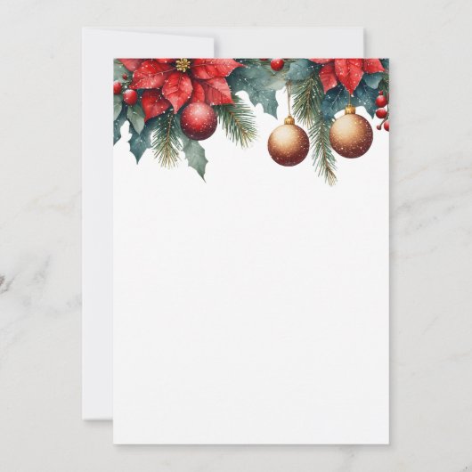 Winter Floral Weihnachtsschmuck Austausch Party Einladung (Rückseite)