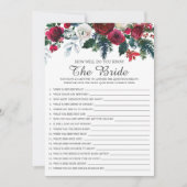 Winter floral wie gut kennen Sie das Bride-Spiel Einladung (Vorderseite)