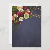 Winter florale Tinkelleuchten Marineblatt Einladung (Rückseite)