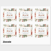 Winter florale Vegetation | Baby Dusche Gefallen Quadratischer Aufkleber (Blatt)