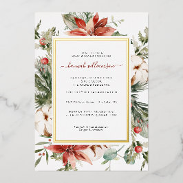 Winter florale Vegetation | Weihnachtsdusche Folieneinladung