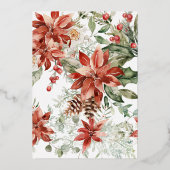 Winter florale Vegetation | Weihnachtsdusche Folieneinladung (Rückseite)