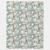Winter Florals Blue Gray Fleecedecke (Vorderseite)