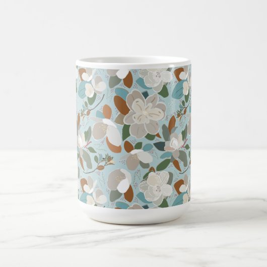 Winter Florals Blue Gray Kaffeetasse (Mittel)