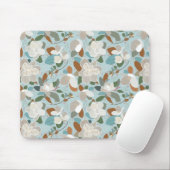 Winter Florals Blue Gray Mousepad (Mit Mouse)